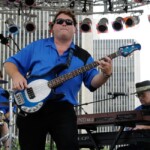 Ken Briggs with Paul Borello (drums) and Marcus Benoit (Keys/Sax) onstage at Empire State Plaza "Food Festival".
