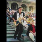 Ken Briggs plays bass (wrielessly) from the crowd during Fleet BluesFest at Empire State Plaza (with an estimated 4,000 people in the crowd!)